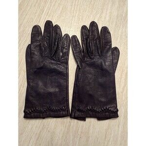 VTG Miss Aris Women's Genuine 8” Leather Gloves Size 6 1/2 Black